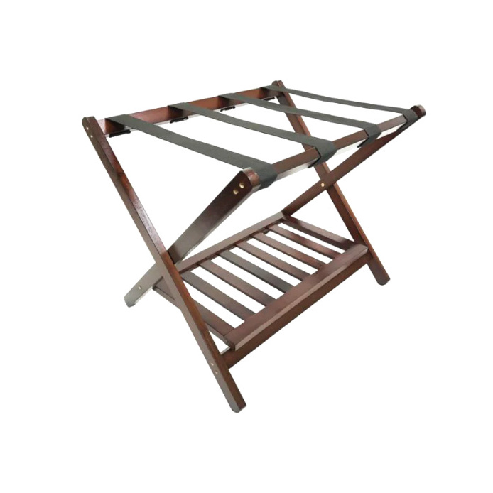 Wooden Folding Suitcase Luggage Stand for Hotel Apartment and Outdoor Use for Bathroom and Living Room Baggage Holders