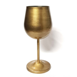 Antique Design Made With Stainless Steel Gold Plated  Metal goblet wine glasses  For Home Restaurant And Party