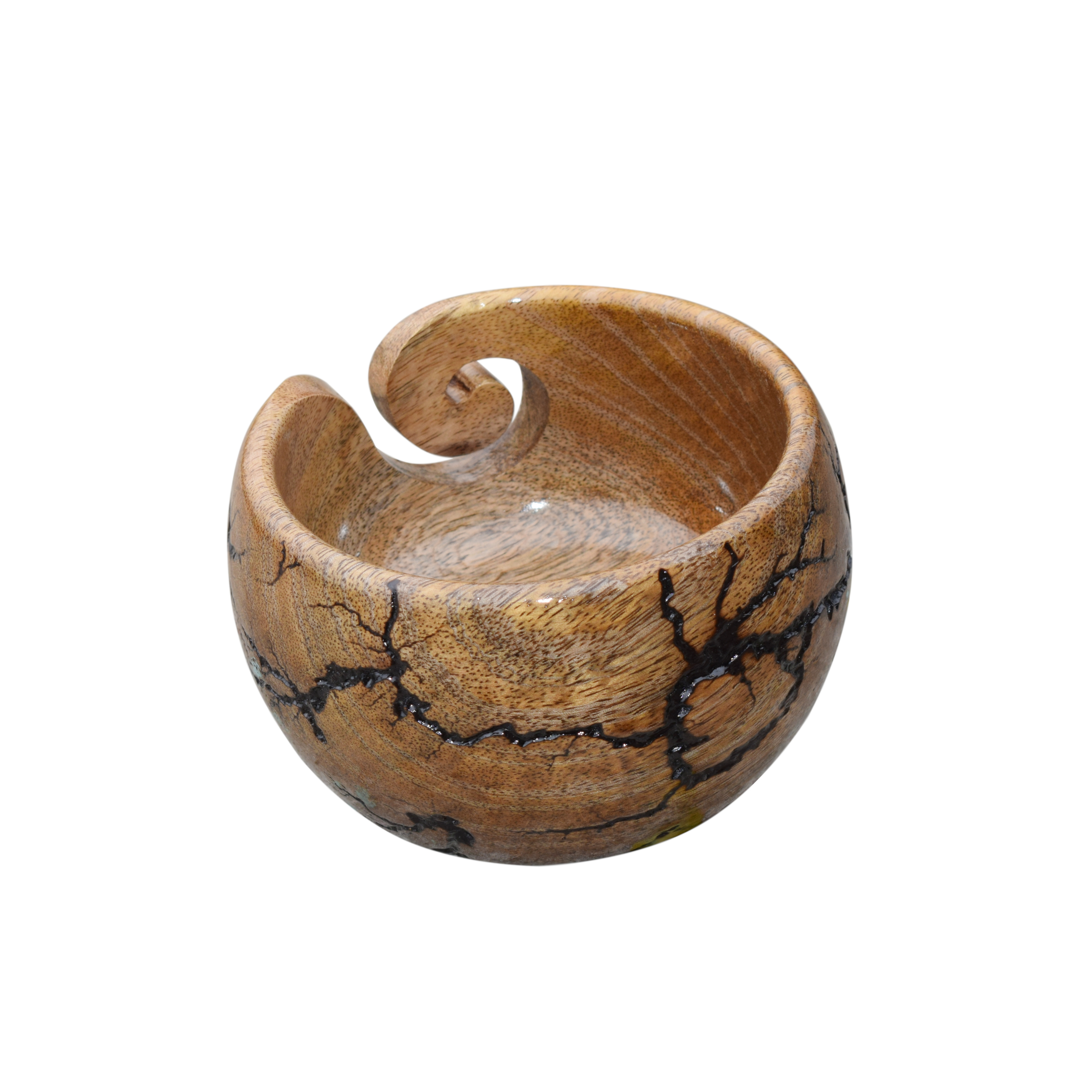 Handmade Sewing Storage Knitting Needles Yarn Balls Storage Round Mango wood Yarn Bowl