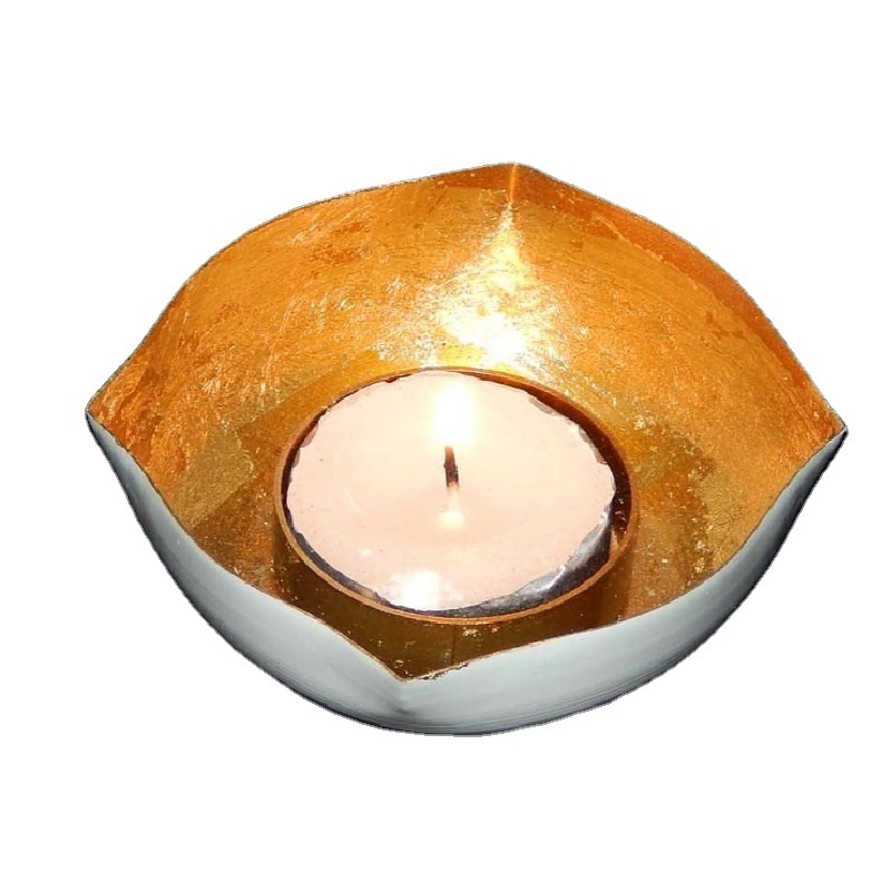 High Quality Handmade Customized White & Golden Metal votive candle holder for wedding and home decor At Low Price