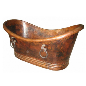 Antique Latest Quality Pure Copper Hammered Bathtub Handmade Metal Bathtub Copper Metal Massage Bath Tub