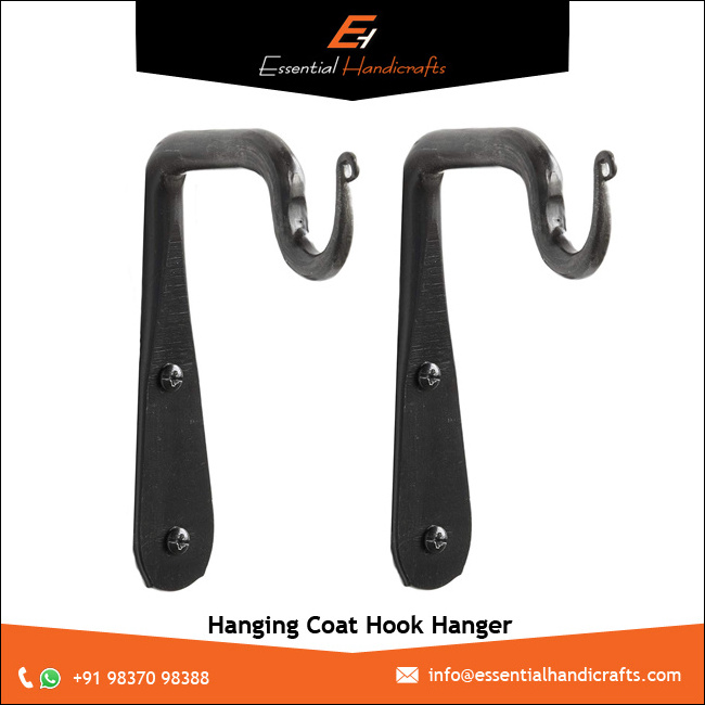 Durable Quality Wall Mounted Hand Forged Straight Wrought Iron Hanging Coat Hook Purse Clothes Hanger 2023 new metal  Hooks