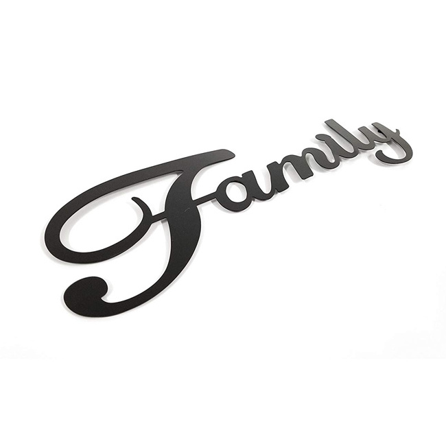 Fine Design Metal Family Words Wall Hanging Word Home Decor Wall Art  For Apartment Room Home Decoration