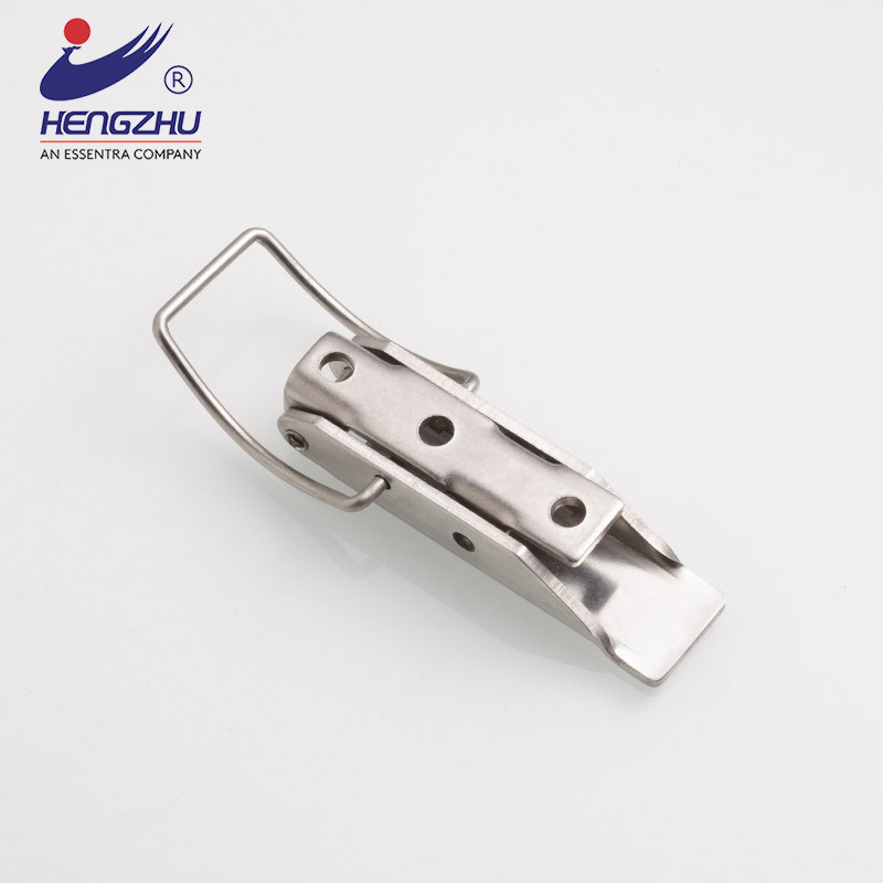 Hengzhu 304 Stainless Steel Spring Hasp DKS104 Cabinet Machine Stainless Steel Spring Loaded Latch Toggle Draw Latch Hasp