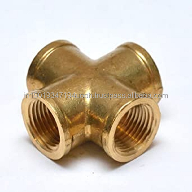 competitive prices Brass Cross Pipe Fitting 1/2G Male Thread 4 Way Connector Coupler Equal  Diameter