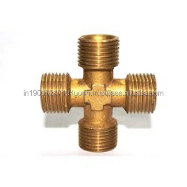 competitive prices Brass Cross Pipe Fitting 1/2G Male Thread 4 Way Connector Coupler Equal  Diameter