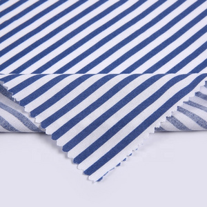 New fashion blue and white stripe yarn dyed color stripe woven challis cotton plain fabric