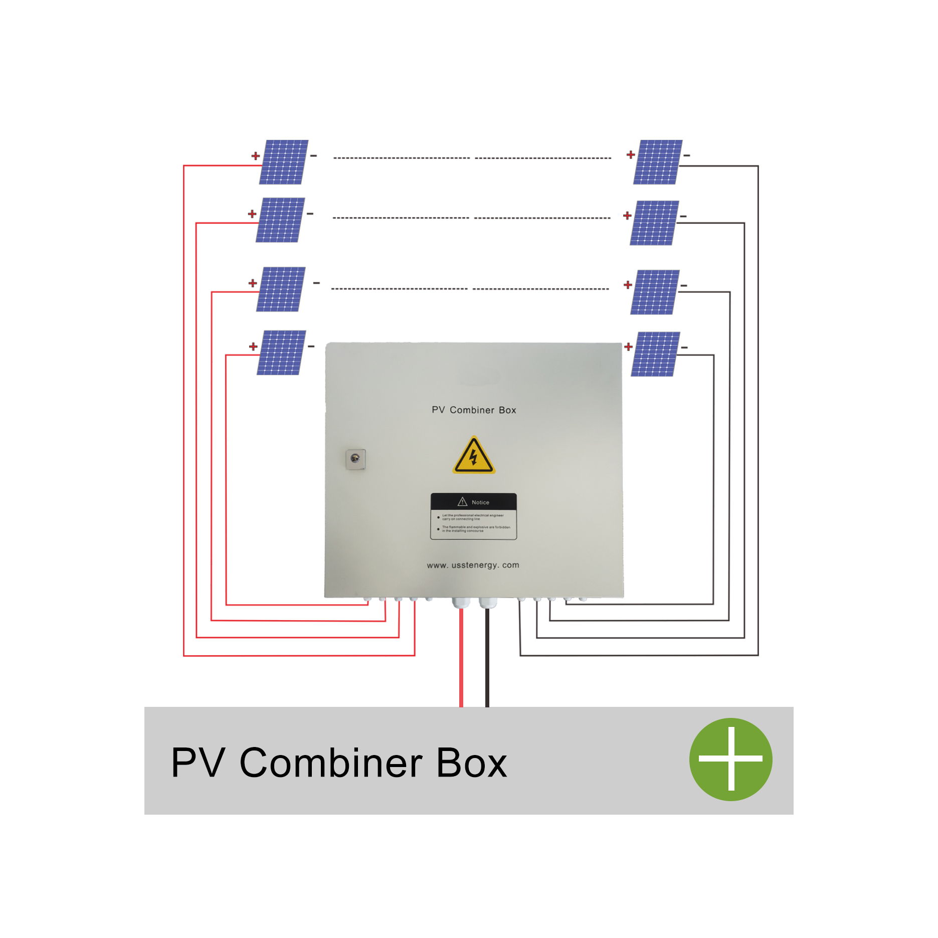 Galvanized Steel Casing 4 in 1 out Solar AC Pv Junction Combiner Box for Solar Power System Home