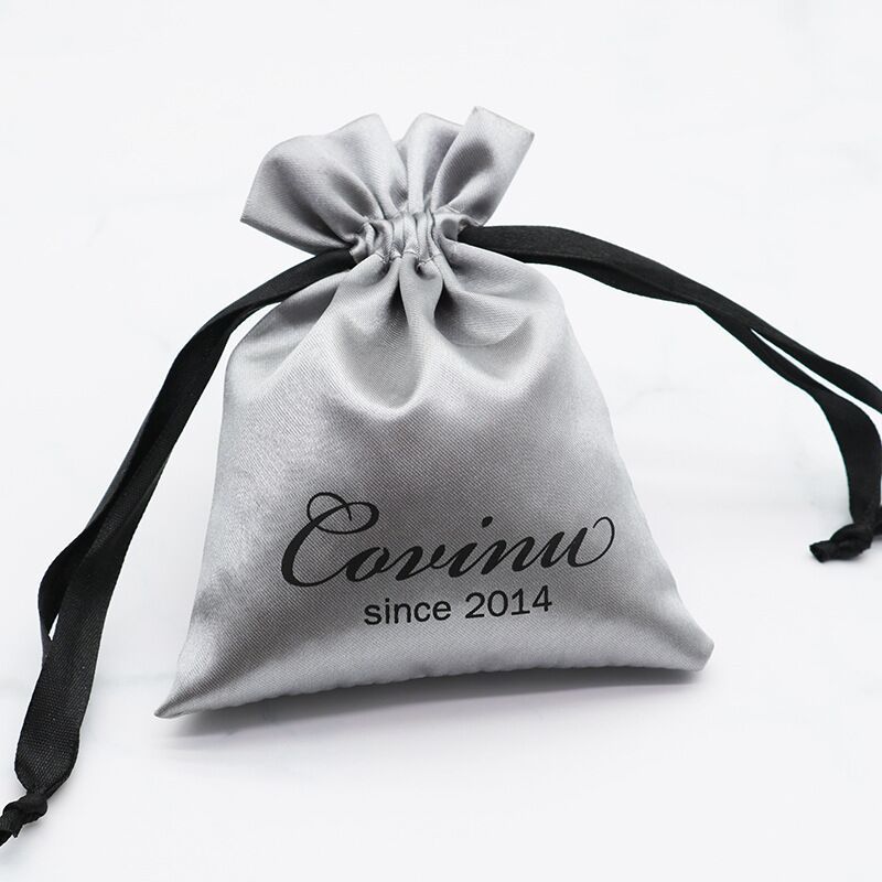 Custom Logo Satin Dust Clothing Packing Bags Silk Storage Drawstring Satin Wig Bags