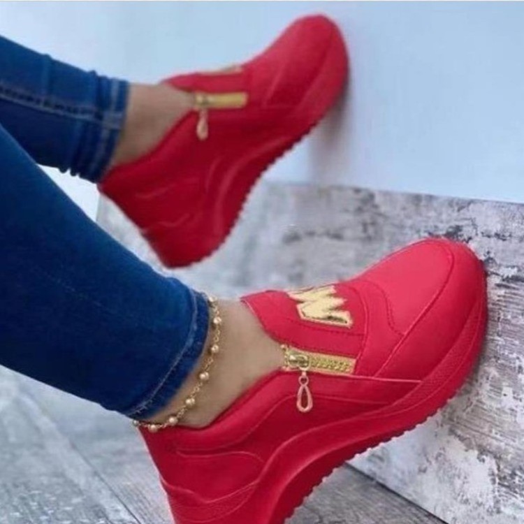 Wholesale 2023 classic walking style shoes zipper ladies casual shoes