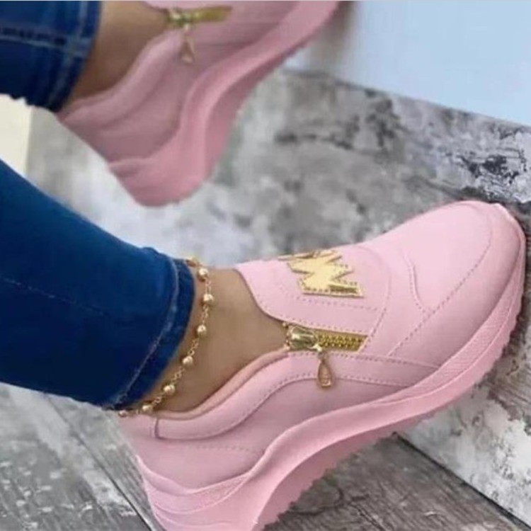 Wholesale 2023 classic walking style shoes zipper ladies casual shoes