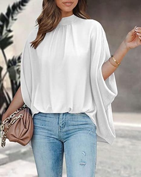 Wholesale 2023 summer new front short back long bat sleeve short sleeve top