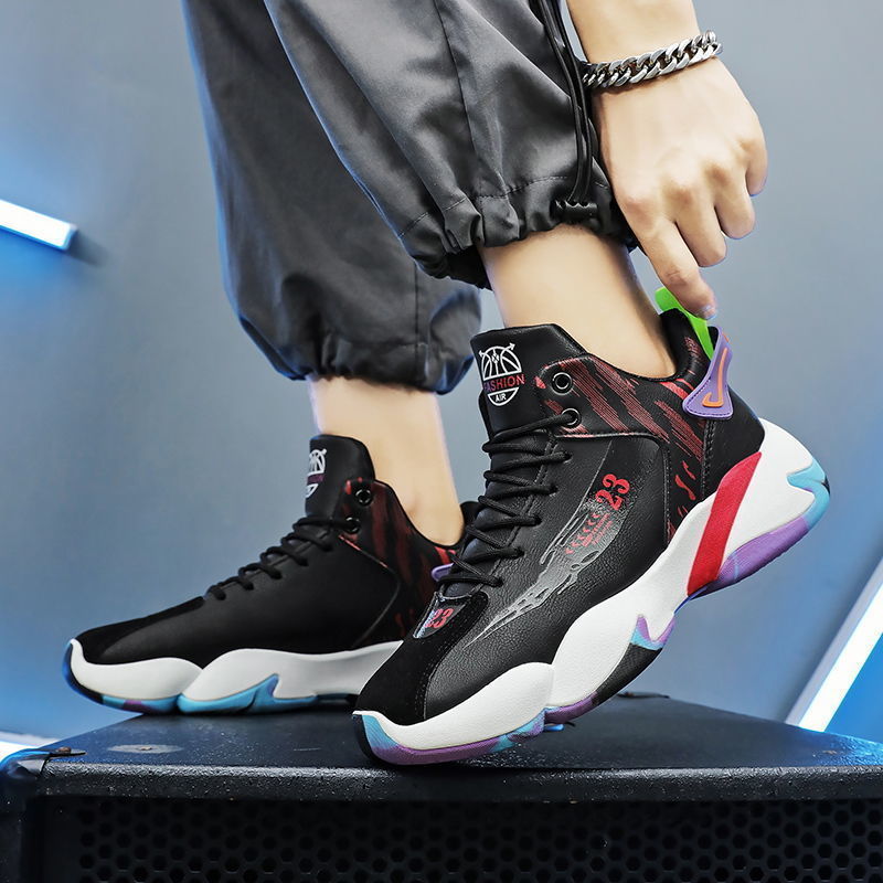 Wholesale 2023 pu leather trendy sports running school men summer casual blank basketball shoes