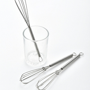 Multifunctional Mini Stainless Steel Spring Small Handle Handheld Wire Whisk For Cooking