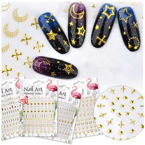 Wholesale nail stickers for art decoration 3D beauty diy star Moon nail rivet decals