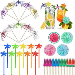 Estick Decoration Knotted Bamboo Skewers Cocktail Pick Fruit Wholesale Customised Flag Cocktail Party Cocktail Umbrella Picks