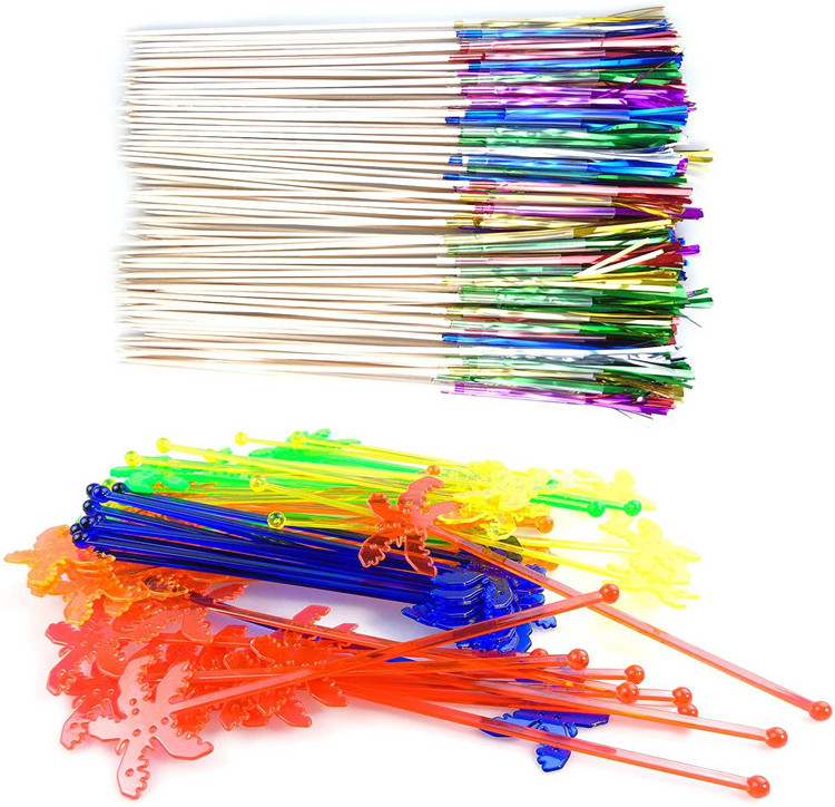 Estick Decoration Knotted Bamboo Skewers Cocktail Pick Fruit Wholesale Customised Flag Cocktail Party Cocktail Umbrella Picks