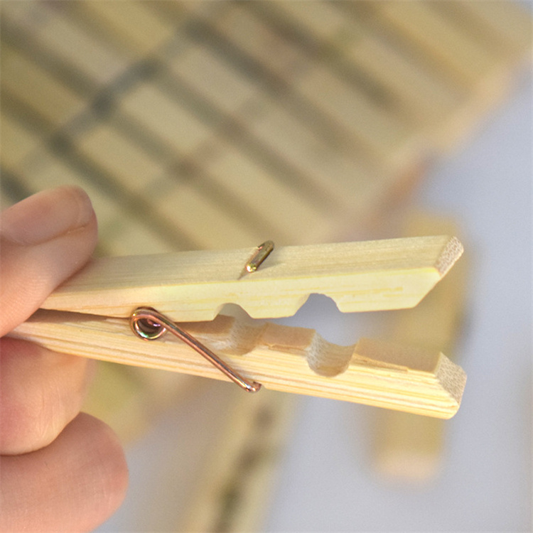 ESTICK 20 Pcs Strong Grip Bambu Sock Clips Mini Strong Washing Frip Large Stainless Steel Torsion Bamboo Cloth Pegs For Clothes