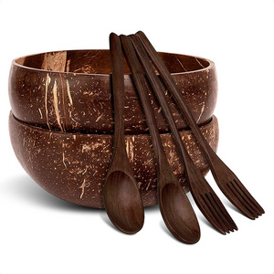 Estick And Wooden Spoon Sets Kava Shell Wholesale Vietnam Cover Natural Coconut Shell Bowl For Candle Making