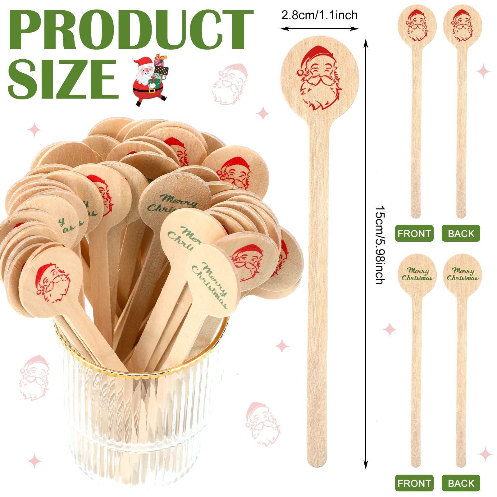 ESTICK Wooden Coffee Stir Stick With Round Head Mixer Bunding Packing Christmas Coffee Stirrer Of Wooden Stirrers For Coffee