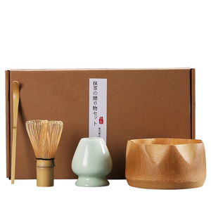 Estick Whisk Bamboo Dropshipping Making Tool Japanese Gift Box Wholesale Matcha Tea Set With Ceramic Bowl