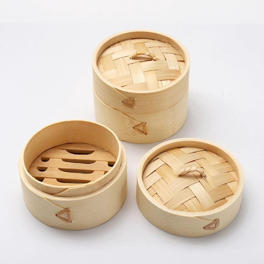 Estick Handmade Factory Classic Traditional Craft Design Natural Gift Mini Bamboo Steamer Favors With Accessories