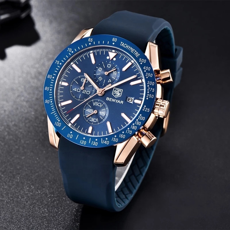 Luxury Brand BENYAR 5140 Chronograph Watches Men Wrist Sports Luminous Waterproof Wristwatches Montre Benyar