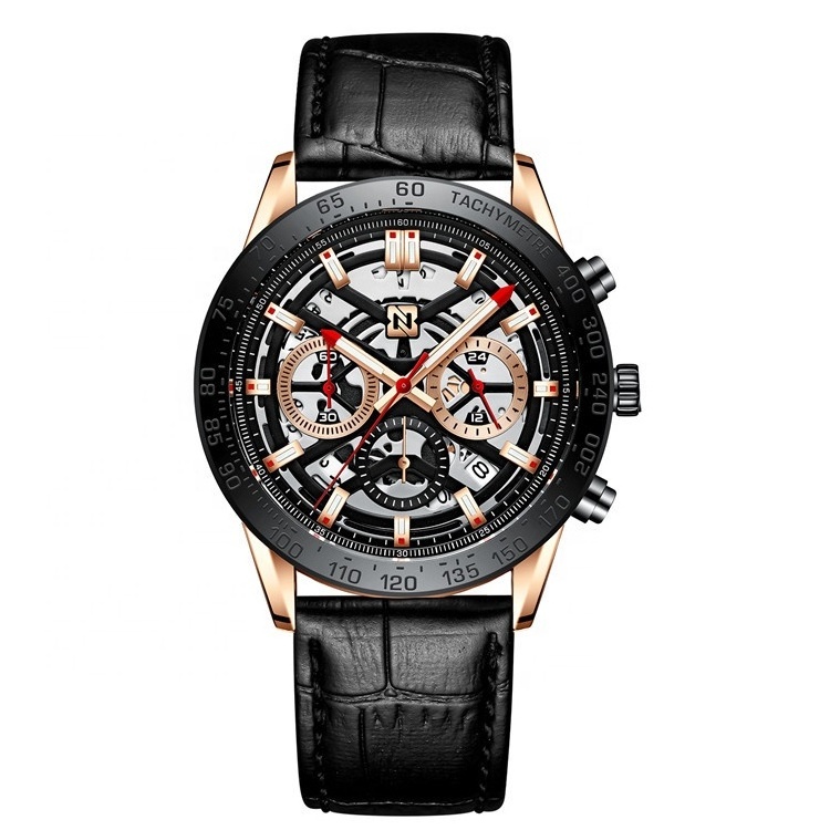 High Quality Made In Prc Watch Luxury Stainless Steel Band Skeleton Luminous Chronograph Mens Watches