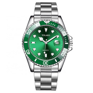 Luxury Brand Yolako Stainless Steel Band Watches Men Wrist Classic Green Watches For Men Reloj De Hombre