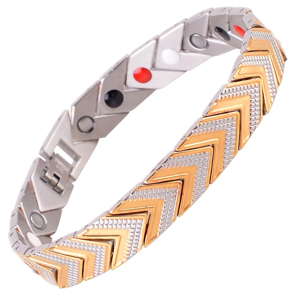 Stainless Steel Magnetic Best Ions Power Energy Bracelet Men Jewelry Band