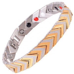 Stainless Steel Magnetic Best Ions Power Energy Bracelet Men Jewelry Band