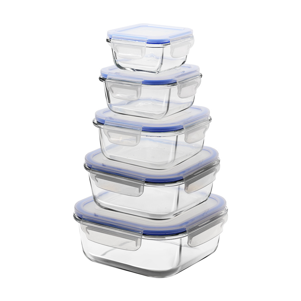 12Pack Bpa Free Round Clear Kitchen Microwave Container Box Airtight Plastic Food Storage Lock Lid Container Box