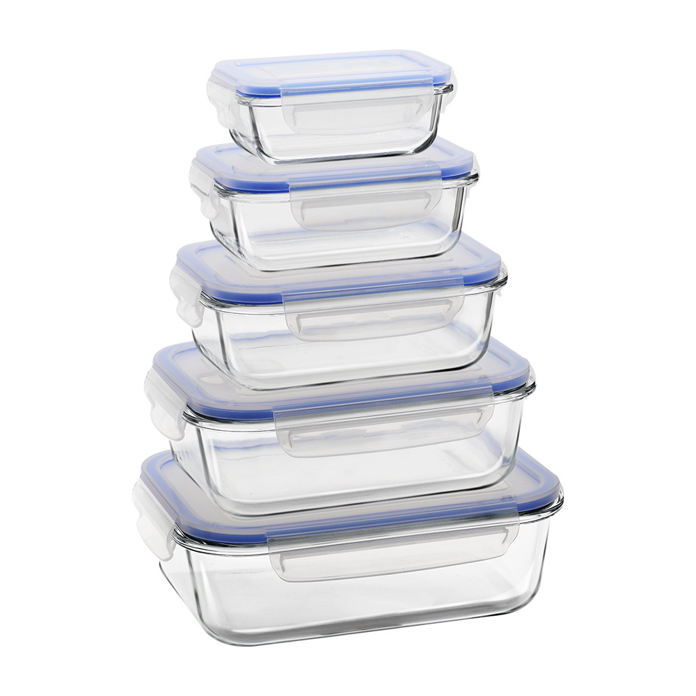 12Pack Bpa Free Round Clear Kitchen Microwave Container Box Airtight Plastic Food Storage Lock Lid Container Box