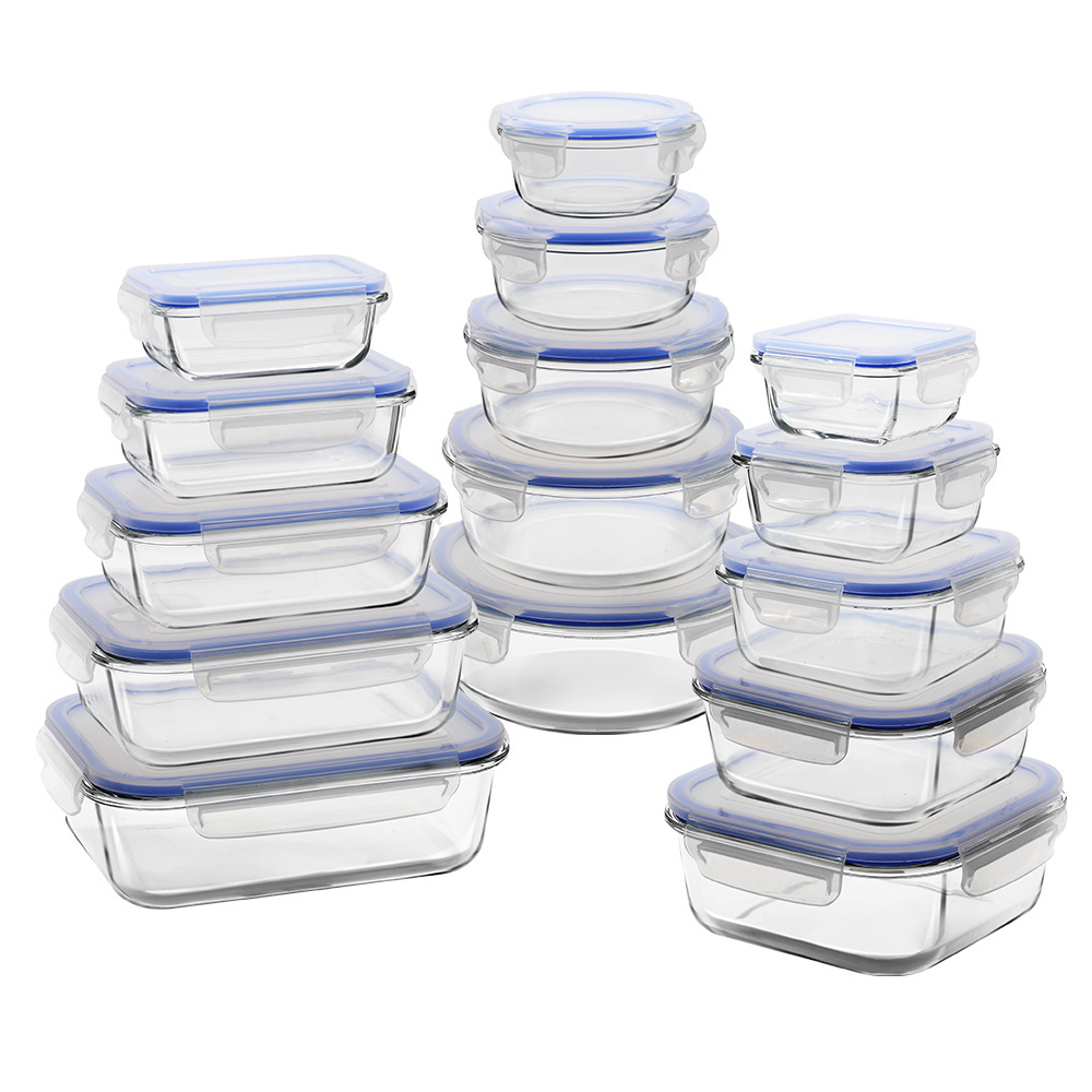 12Pack Bpa Free Round Clear Kitchen Microwave Container Box Airtight Plastic Food Storage Lock Lid Container Box