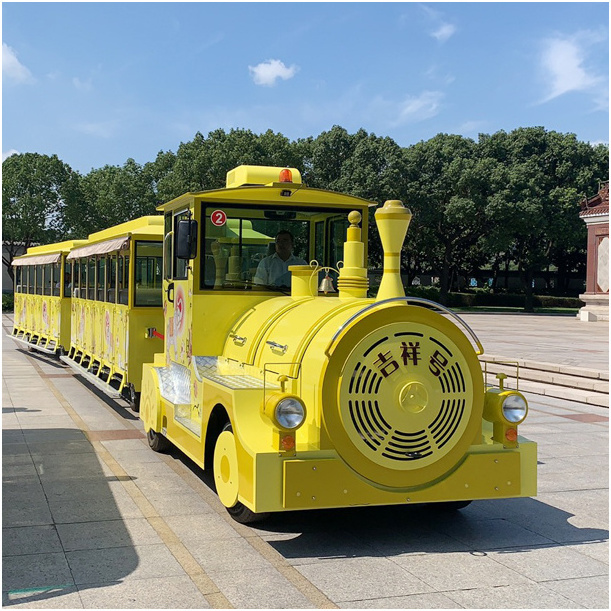 Customized Steam Sightseeing Mini Track Train Powered by Electric with 36 Seats