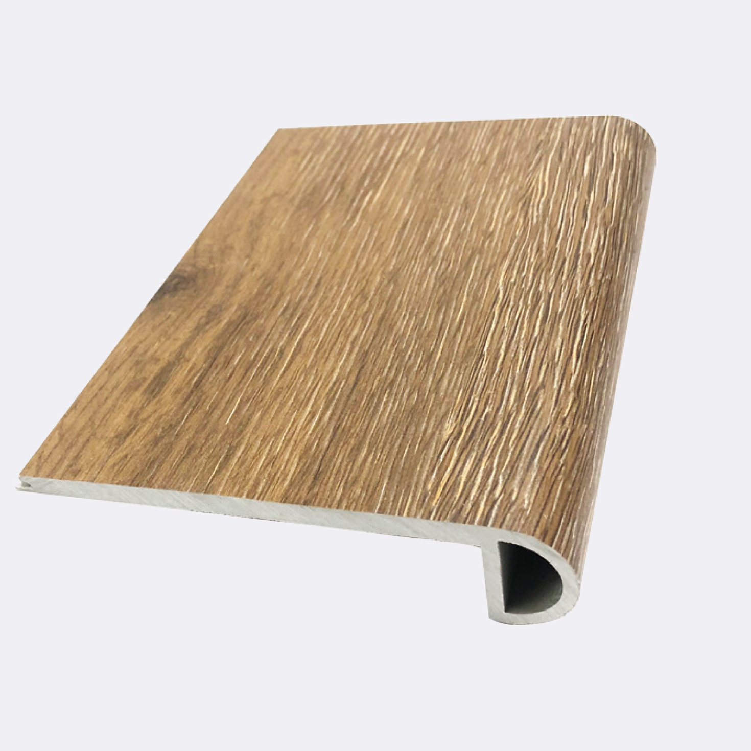 Waterproof SPC laminate flooring accessories plastic Flush Stair Nose trim wpc skirting board