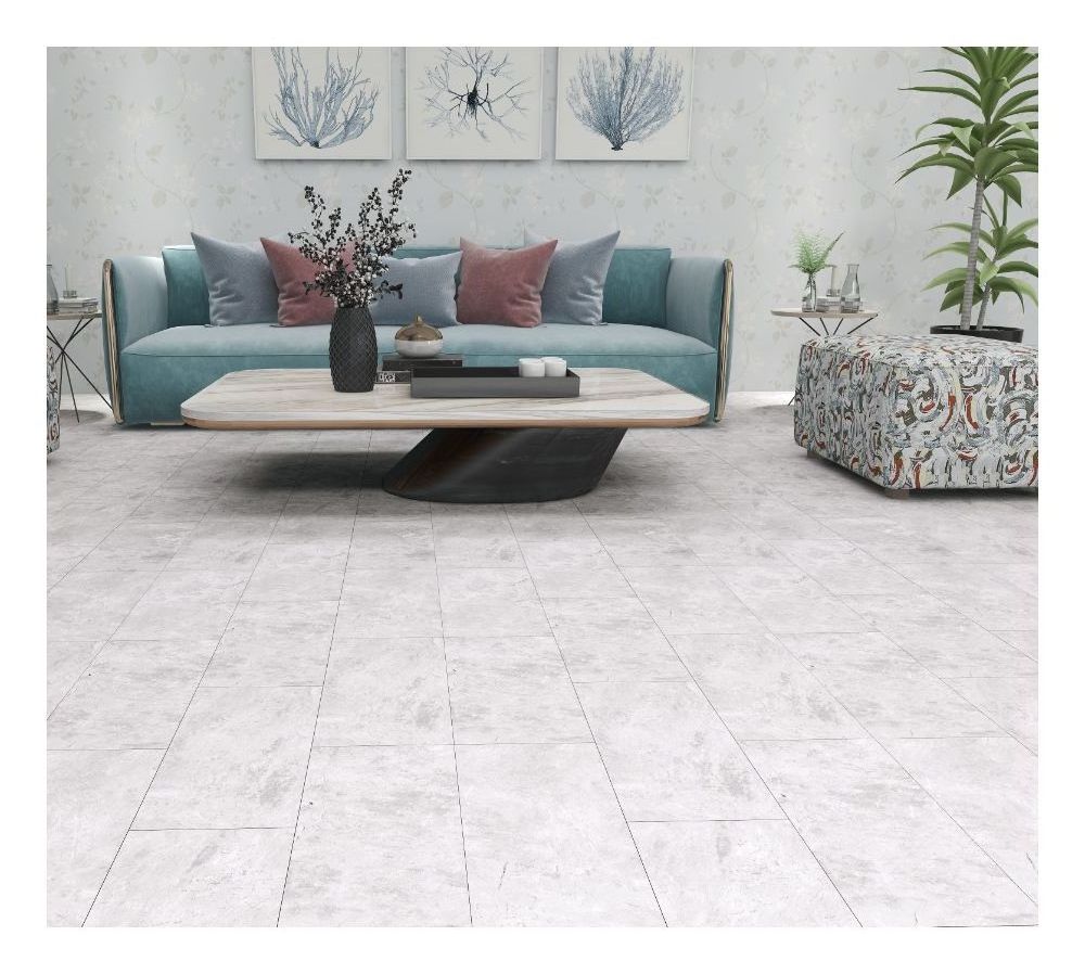 UV Coating Surface Treatment PVC Flooring Tiles Marble Pattern Anti Scratch Vinyl Floor