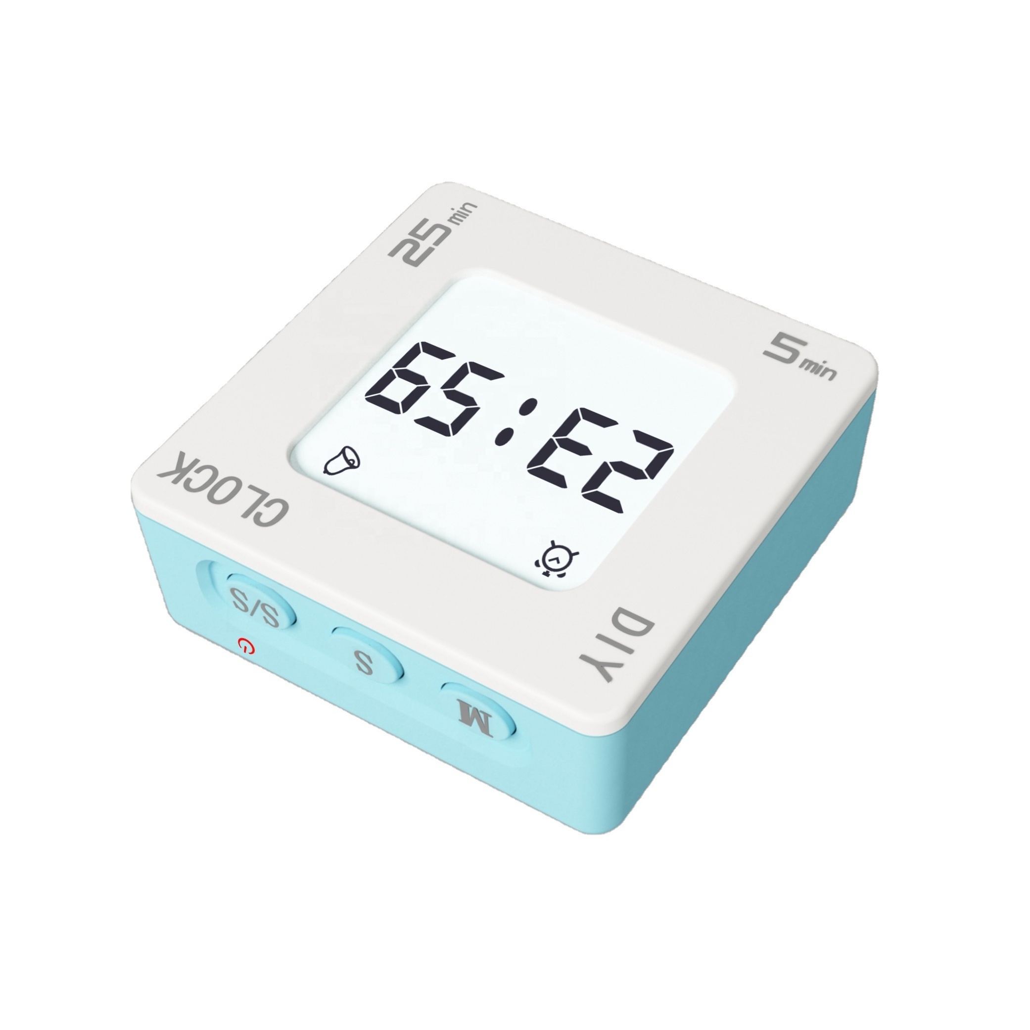 ESUN EN7019S NEWEST Round Rotation Digital Desktop Alarm Timer Mini Cube Clock