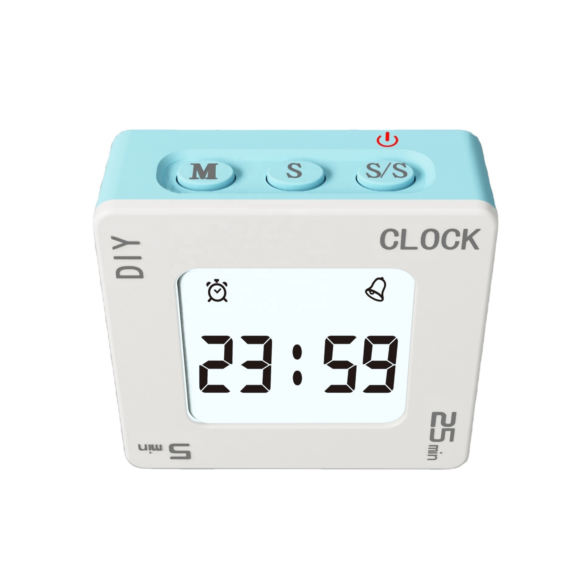 ESUN EN7019S NEWEST Round Rotation Digital Desktop Alarm Timer Mini Cube Clock