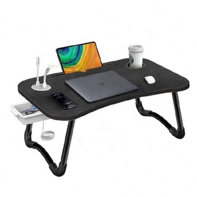 Hot Selling Portable Foldable Laptop Tray Table Multifunctional Bed Desk With Usb Charge Port Cup Holder