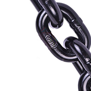 G80 G100 Lifting Chain Industrial Heavy Duty Standard Metal Figro Chain Black Stainless Steel Black Chain for Men Iron Drum