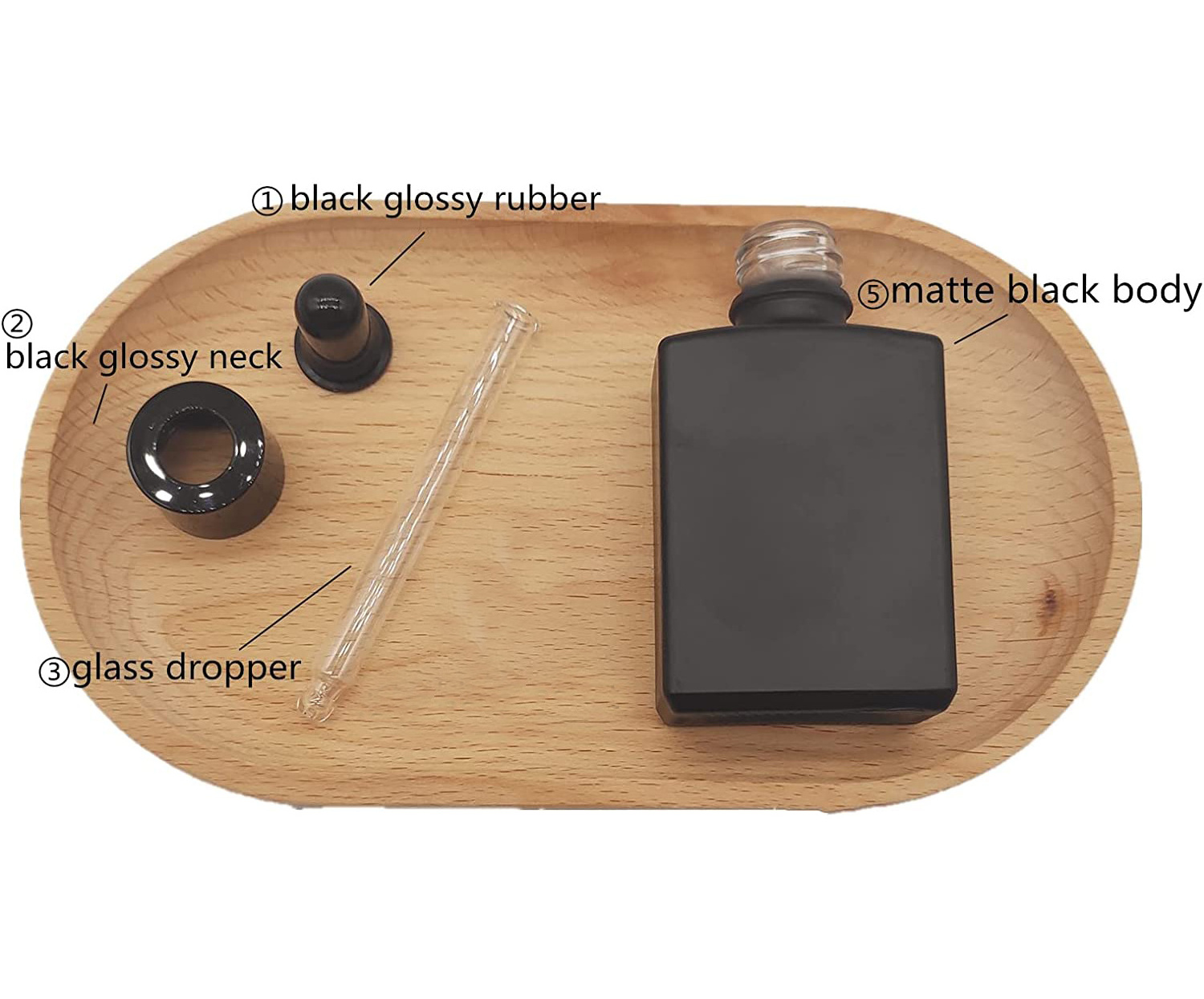 30ml 50ml 100ml black Empty flat square glass  Essential Oil dropper bottle Dropping Serum Container