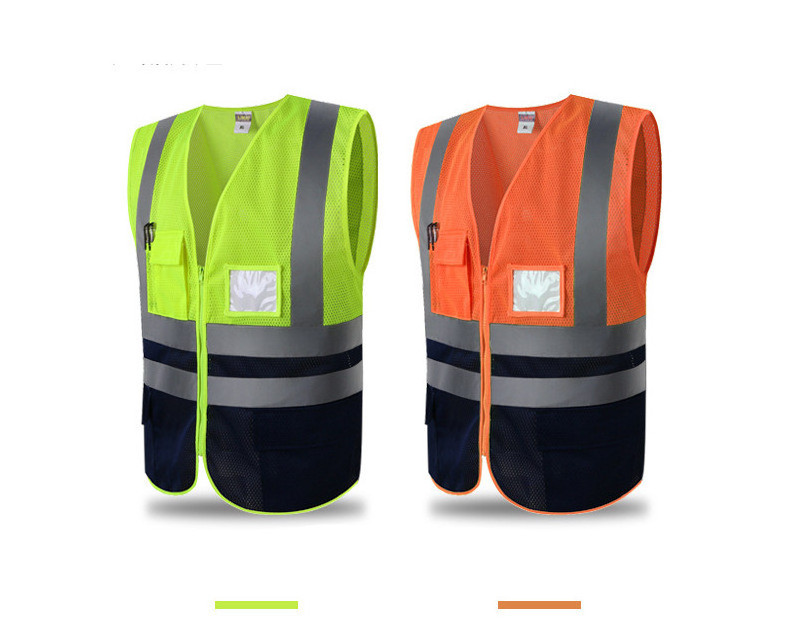 Wholesale Customized Logo Multi Pocket High Visibility Breathable Mesh Reflective Safety Vest