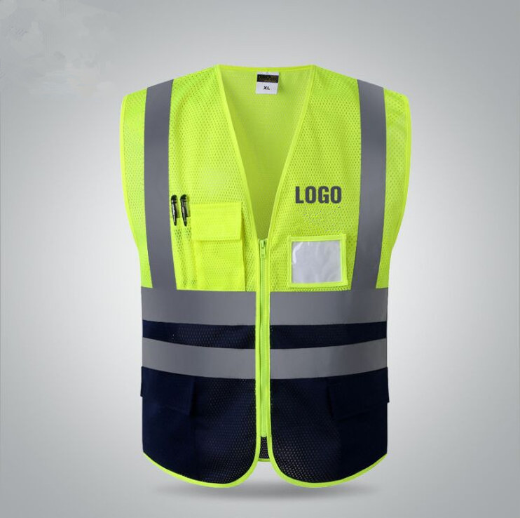 Wholesale Customized Logo Multi Pocket High Visibility Breathable Mesh Reflective Safety Vest