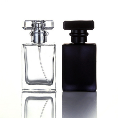 30ml 50ml Empty Refillable Square Glass Perfume Spray Bottle With Ps Cap