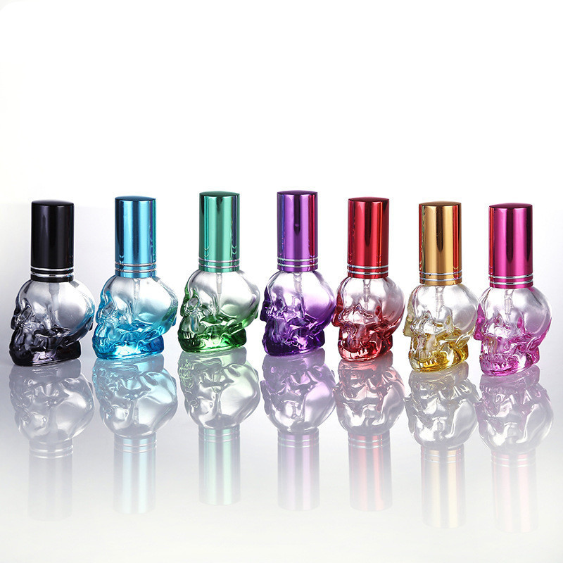 8ml Skull Design  Colorful Glass Spray Perfume Empty Bottle