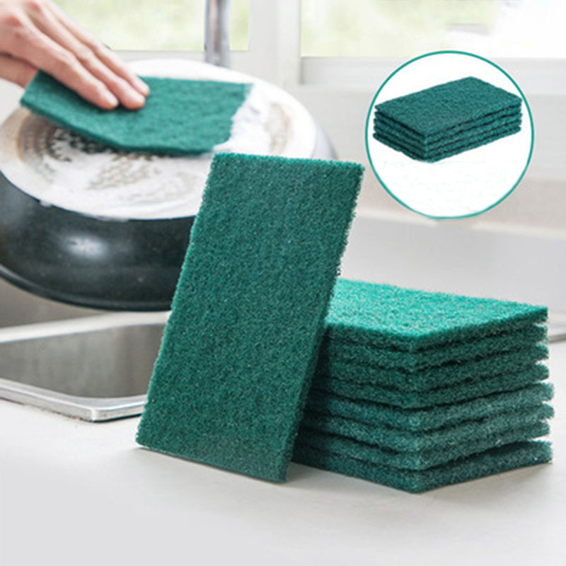 Green Durable Nylon Kitchen Reusable Dish Washing Cleaning Sponge Scouring Pad