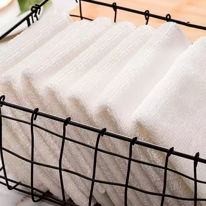 Thickened Super Absorbent White Microfiber Bamboo Fiber Dishcloth Kitchen Cleaning Cloth Towel