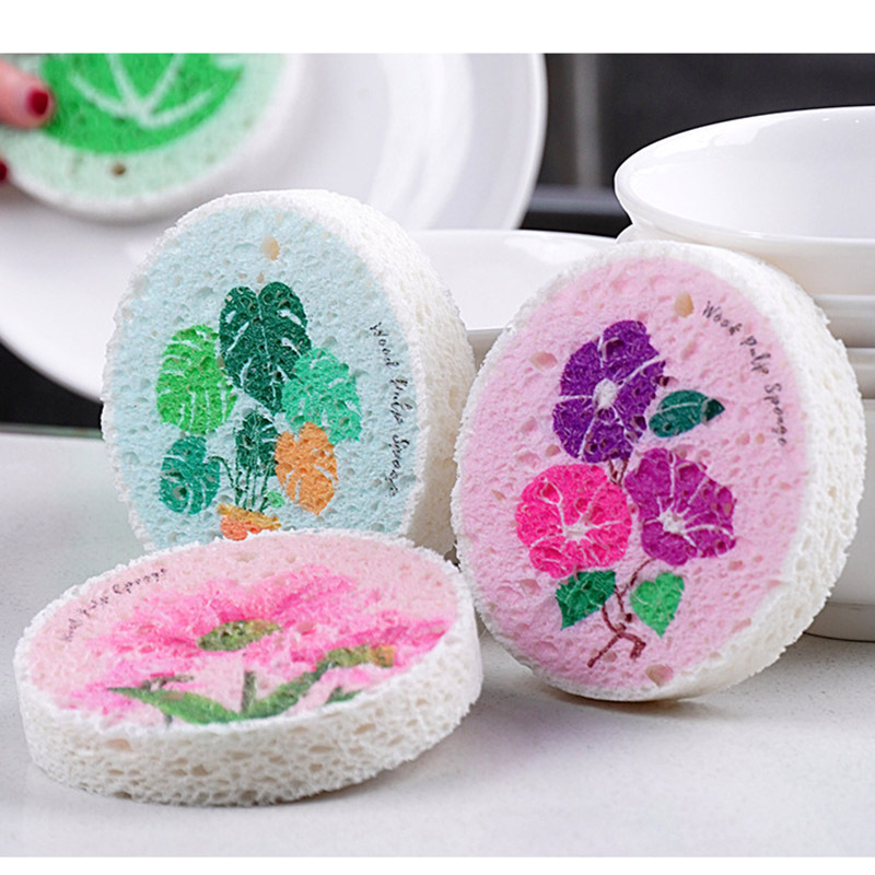 Esun All-Purpose Reusable Dual Sided Non-Scratch Natural Loofah Cellulose Scrub Sponges Pad For Kitchen