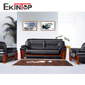 Ekintop Industrial Carving Frame Wood Seaters Antique Design Style Living Room Vintage Office Sofa Sets Furniture Sofa